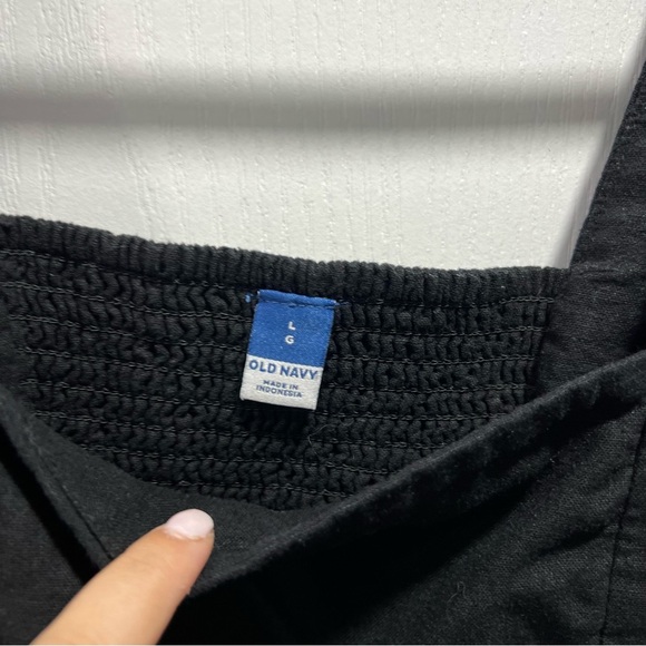 Old Navy Linen Blend Square Neck Black Sleeveless Dress L - Picture 2 of 5